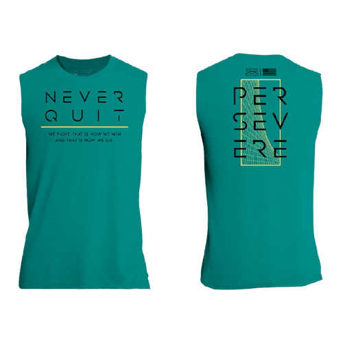 Grunt Style Never Quit Muscle Tank - Heather Aqua