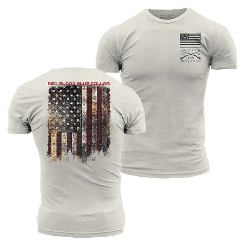 Grunt Style Red Blood Blue Collar® T-Shirt - Sand