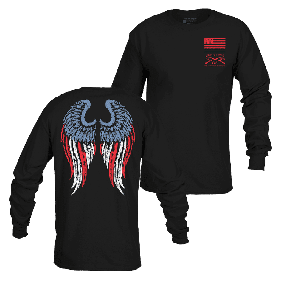 Women's Freedom Angel Long Sleeve - Black – Grunt Style, LLC Women's Freedom Angel Long Sleeve - Black – Grunt Style, LLC
