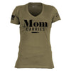 Grunt Style Women's Mom Carries V-Neck - Military Green Web Ready
