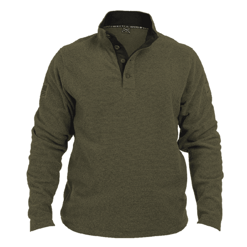 Fleece Henley - Military Green