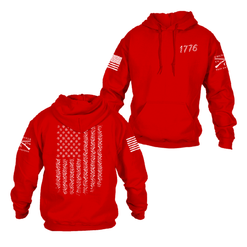 1776 Flag Christmas Hoodie - Red