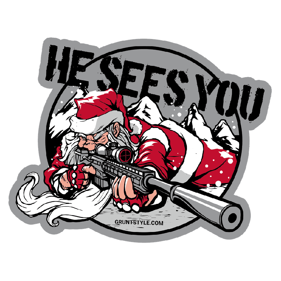 He Sees You Sticker