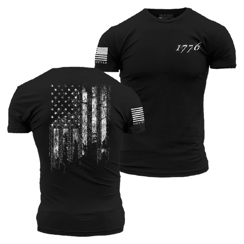1776 Flag Non Rifle Logo T-Shirt - Black