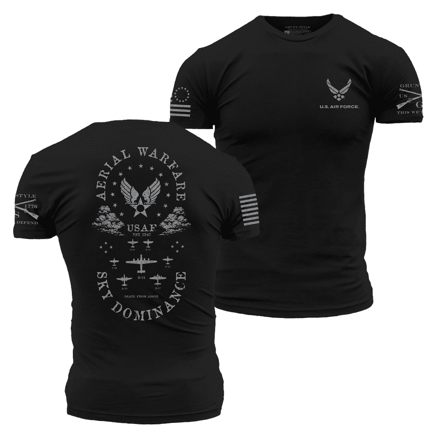 USAF™ - Aerial Warfare T-Shirt - Black – Grunt Style, LLC