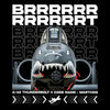 A graphic print featuring a military A-10 Thunderbolt II fighter jet nose with shark mouth paint scheme and the text 'A-10 THUNDERBOLT II CODE NAME : WARTHOG' on a black background with stylized white lettering.