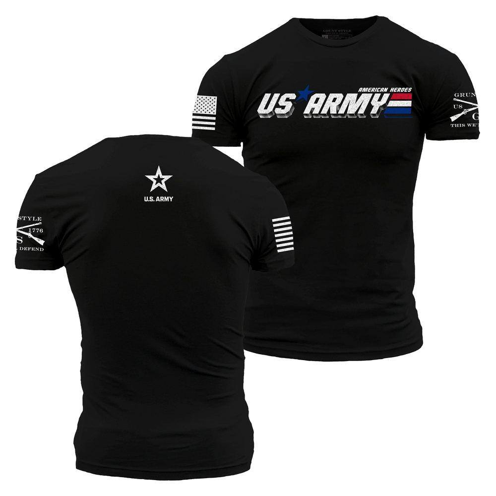 Grunt Style T-shirt - Army American Heroes T-Shirt - Black