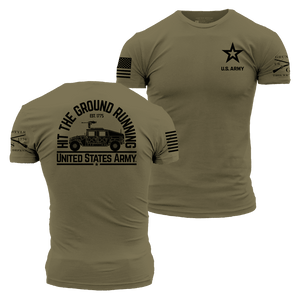 Army Hit The Ground Running T-Shirt - Military Green