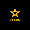 U.S. Army logo with yellow star and text on a black background