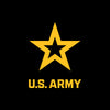 U.S. Army logo with yellow star and text on a black background