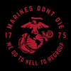Red U.S. Marine Corps emblem and text on a black background