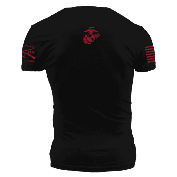 Grunt Style USMC - T-Shirt Mit Blutstreifen - Marineblau