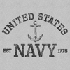 United States Navy logo with anchor on a gray background