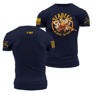 USN - We Build, We Fight T-Shirt - Navy