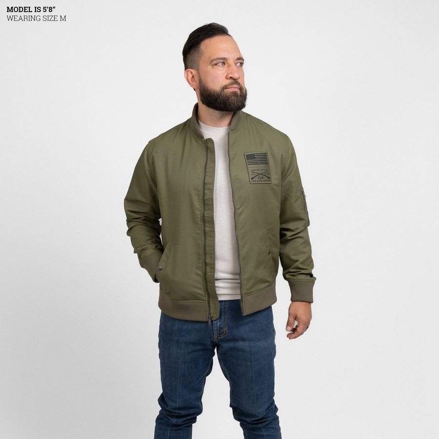 Grunt Style Men's Stealth Bomber Jacket - Military Green