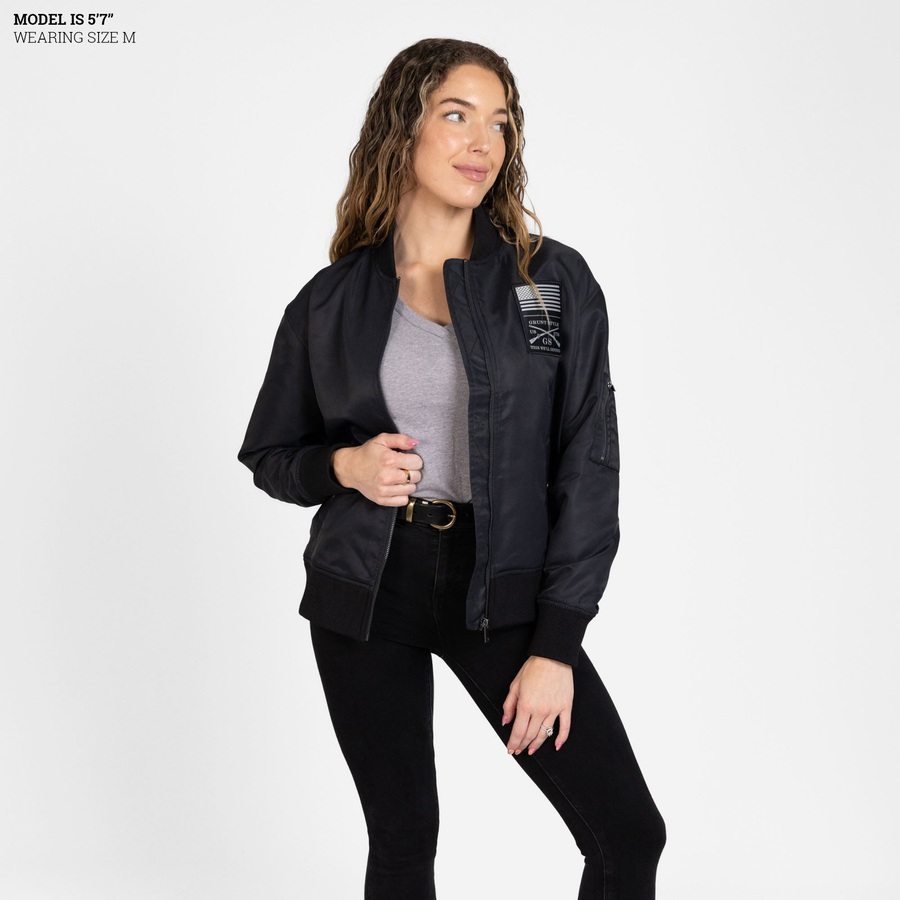Grunt Style Women's Stealth Bomber Jacket - Black
