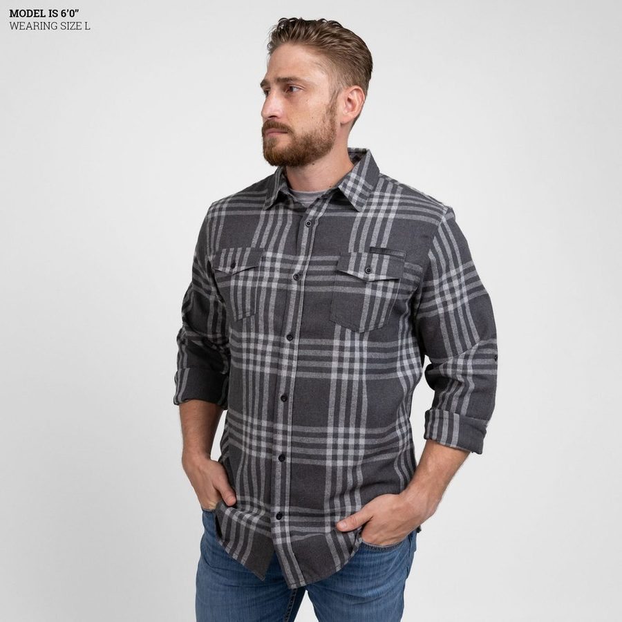 Grunt Style Men's GS Plaid Flannel - Gray