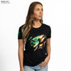 Grunt Style Women's Still Standing Irish Colors V-Neck - Black T-Shirt Model Poster