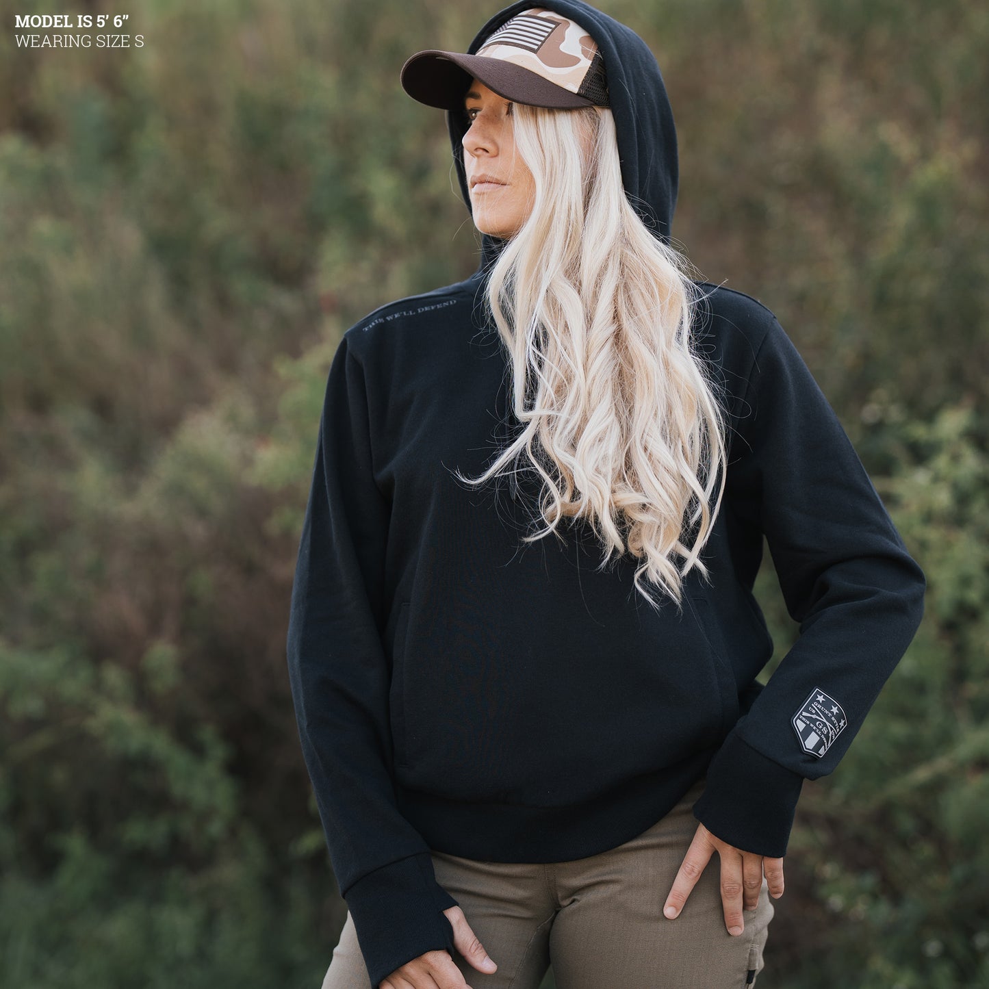 Women's High-Performance Black Hooded Sweatshirt