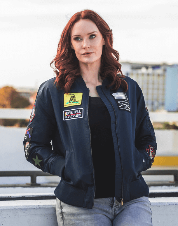 Women's Classified Bomber Jacket Navy – Grunt Style, LLC