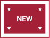 Red background with white stars and the word 'NEW' in the center