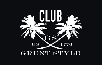 Club Grunt Style Logo with Palm Trees Join Today