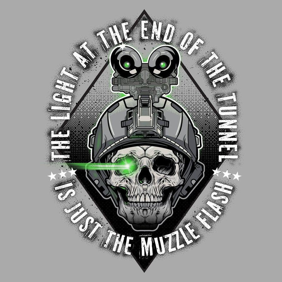 Grunt Style No Quarter T-Shirt - Dark Heather Gray artwork