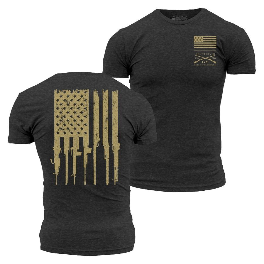 Rifle Flag 2.0 T-Shirt - Charcoal – Grunt Style, LLC