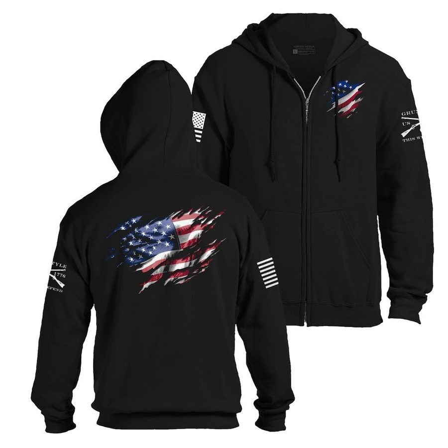 Grunt Style Still Standing Full-Zip Hoodie - Black full-zip hoods