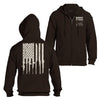 Grunt Style Rifle Flag Full-Zip Hoodie - Dark Chocolate full-zip hoods