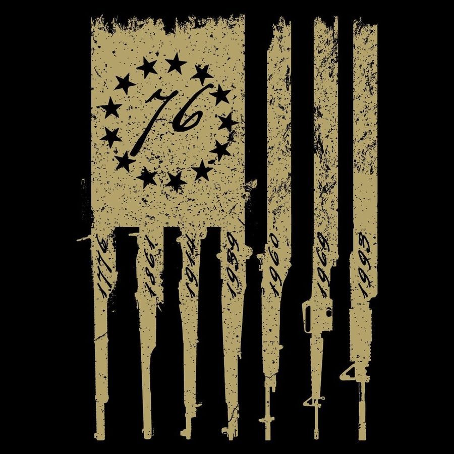 Grunt Style Betsy Rifle Flag Full-Zip Hoodie - Black artwork