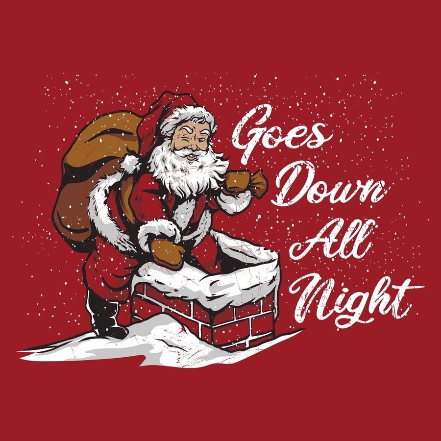 Grunt Style Women's Goes Down All Night Boyfriend Fit T-Shirt - Red artwork