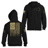 Grunt Style Betsy Rifle Flag Full-Zip Hoodie - Black full-zip hoods