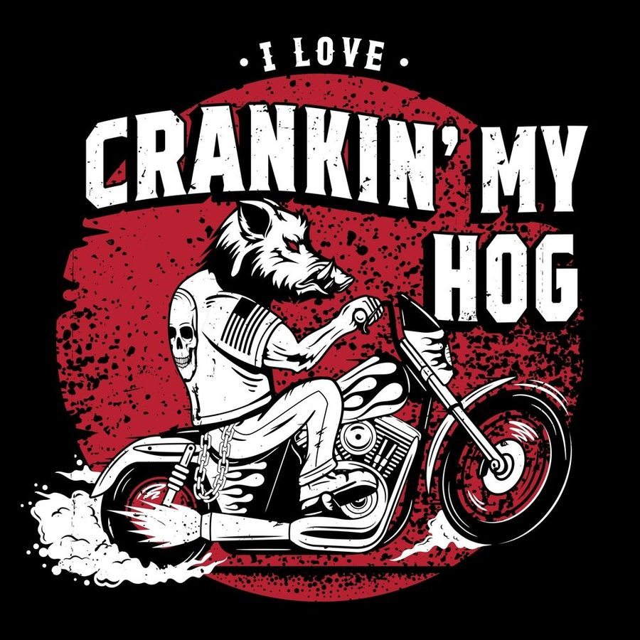 Grunt Style Cranking My Hog T-Shirt - Black artwork