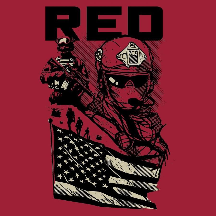 Grunt Style Basic Crew T-Shirt – Red – Men's – American Patriotic – GS3860