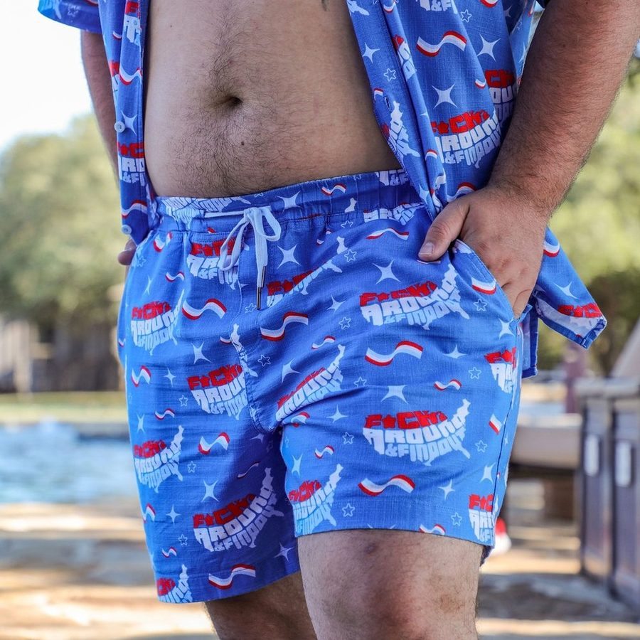 Getaway Casual Shorts - FAFO - Light Blue – Grunt Style, LLC