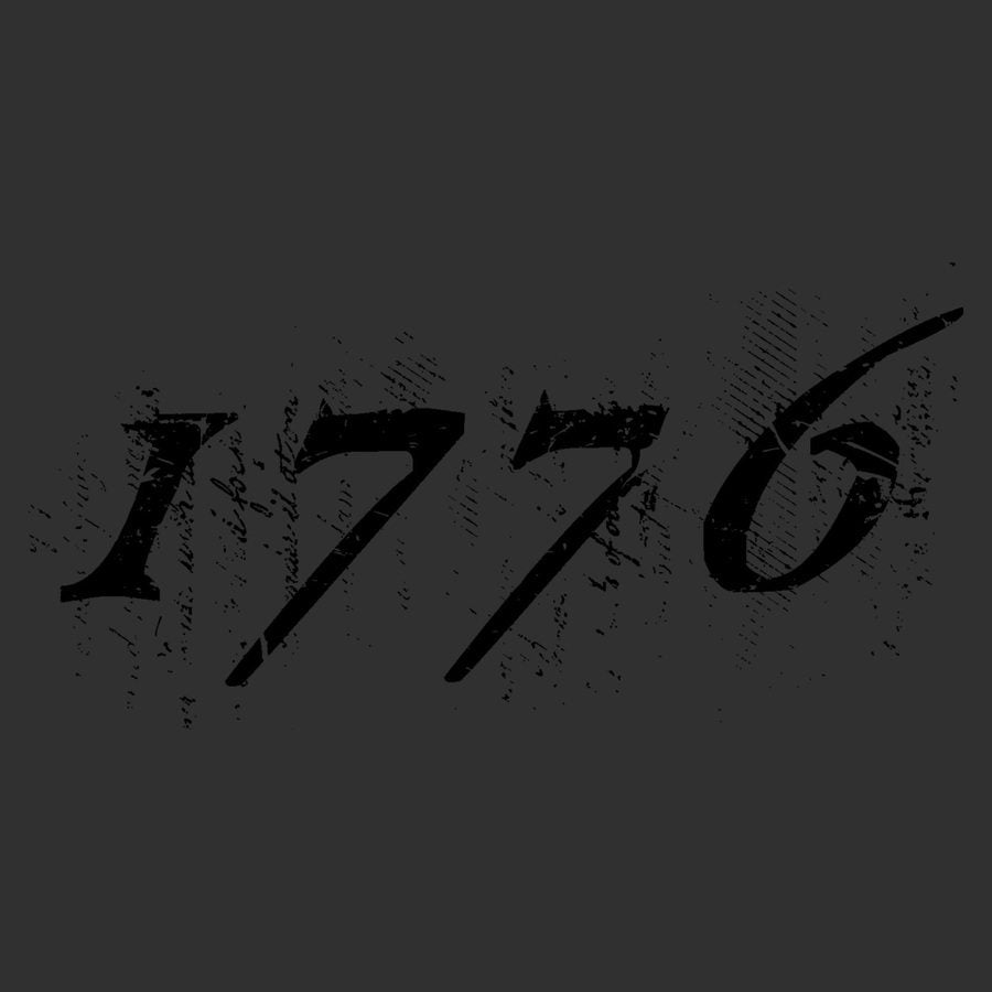Grunt Style Blackout 1776 Flag T-Shirt - Black artwork
