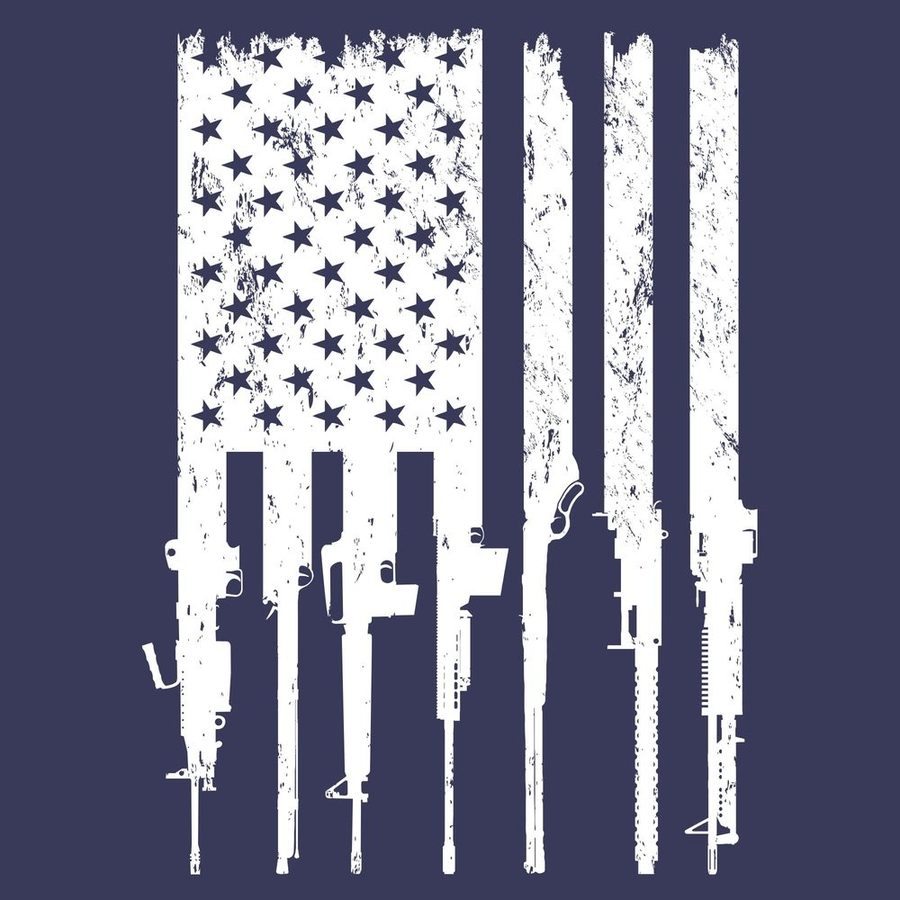 Grunt Style Rifle Flag T-Shirt - Future Dusk artwork
