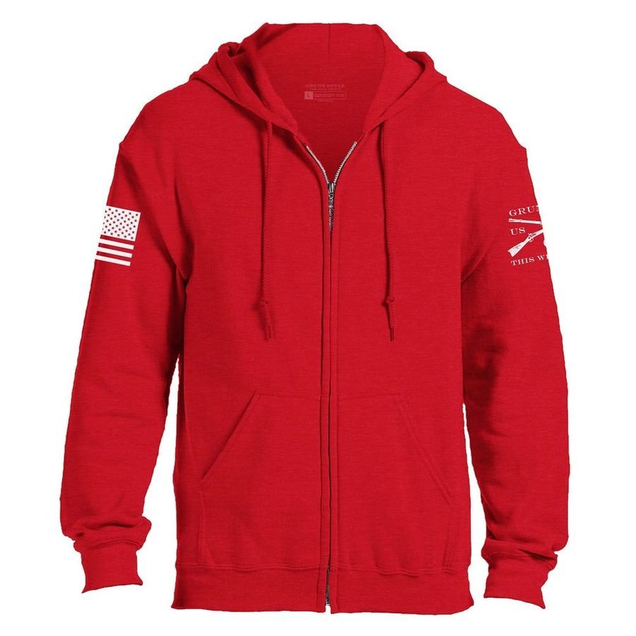 Grunt Style Grunt Style Basic Full-Zip Hoodie - Red full-zip hoods