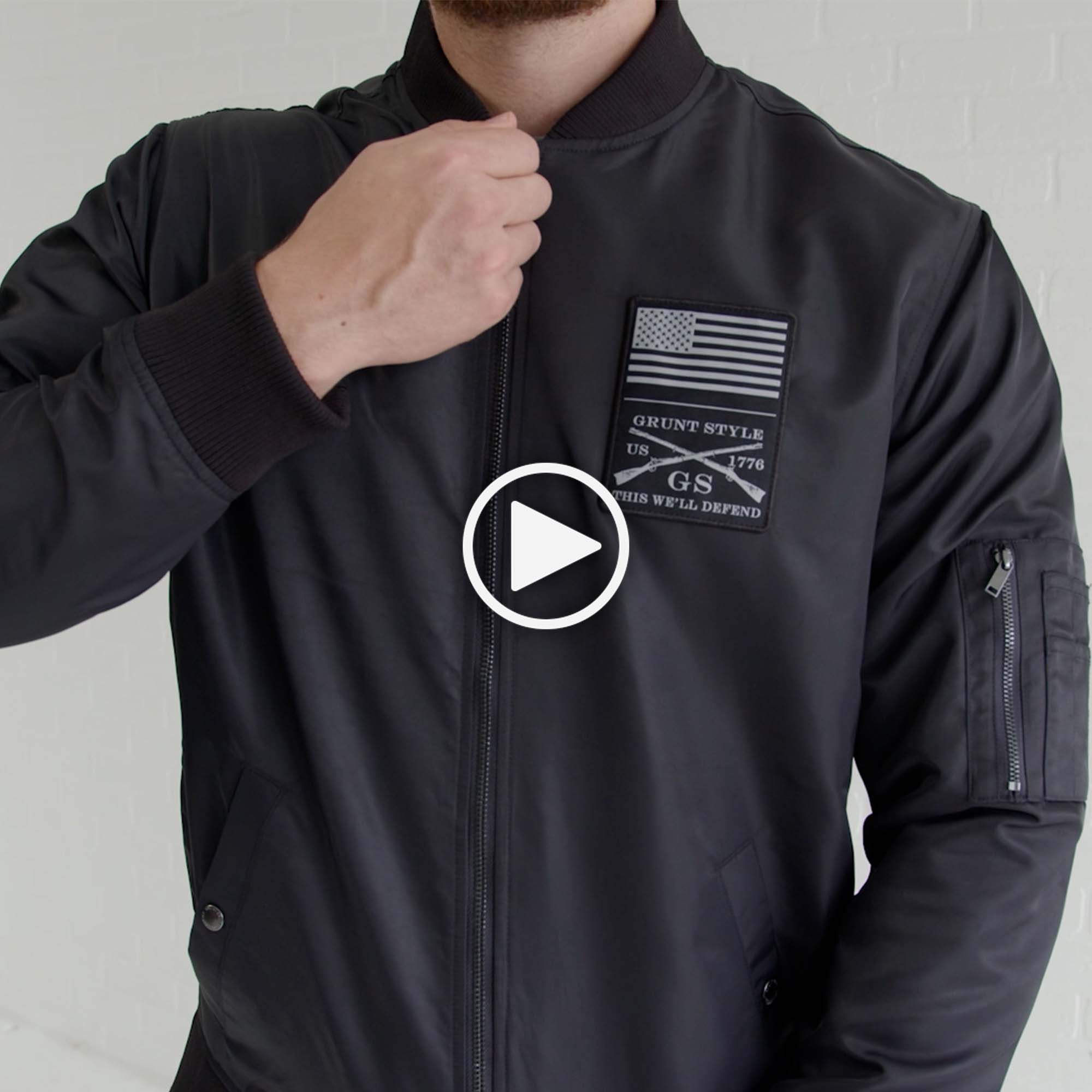 Grunt Style Men's Stealth Bomber Jacket 