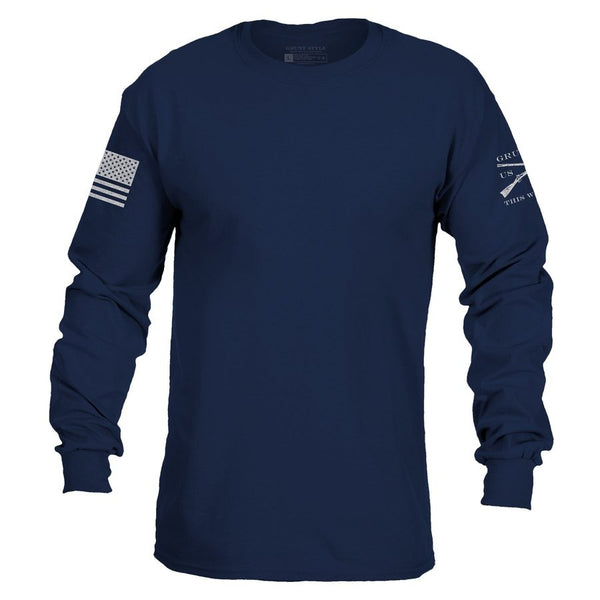 thumbnail image 2 of Grunt Style Basic Long Sleeve T-Shirt – Military Green, Men’s, 100% Cotton, Crew Neck 2 of 4