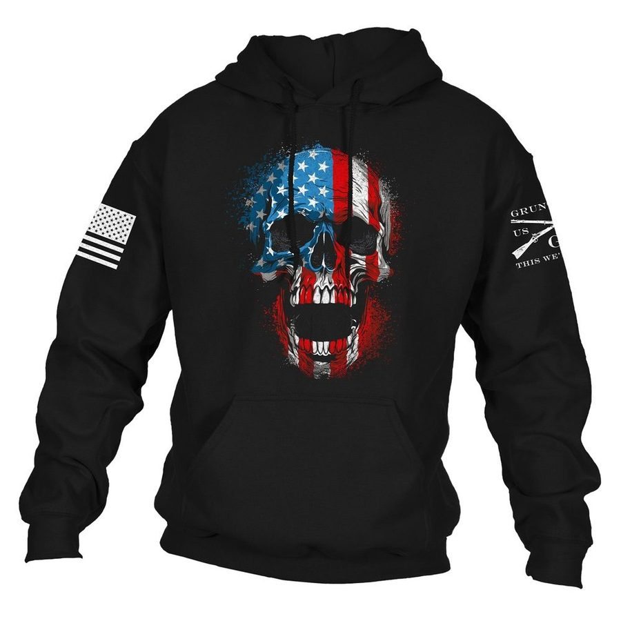 Grunt Style American Reaper Skull Hoodie - Black hoodies