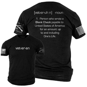 Blank Check Veteran T-Shirt - Black