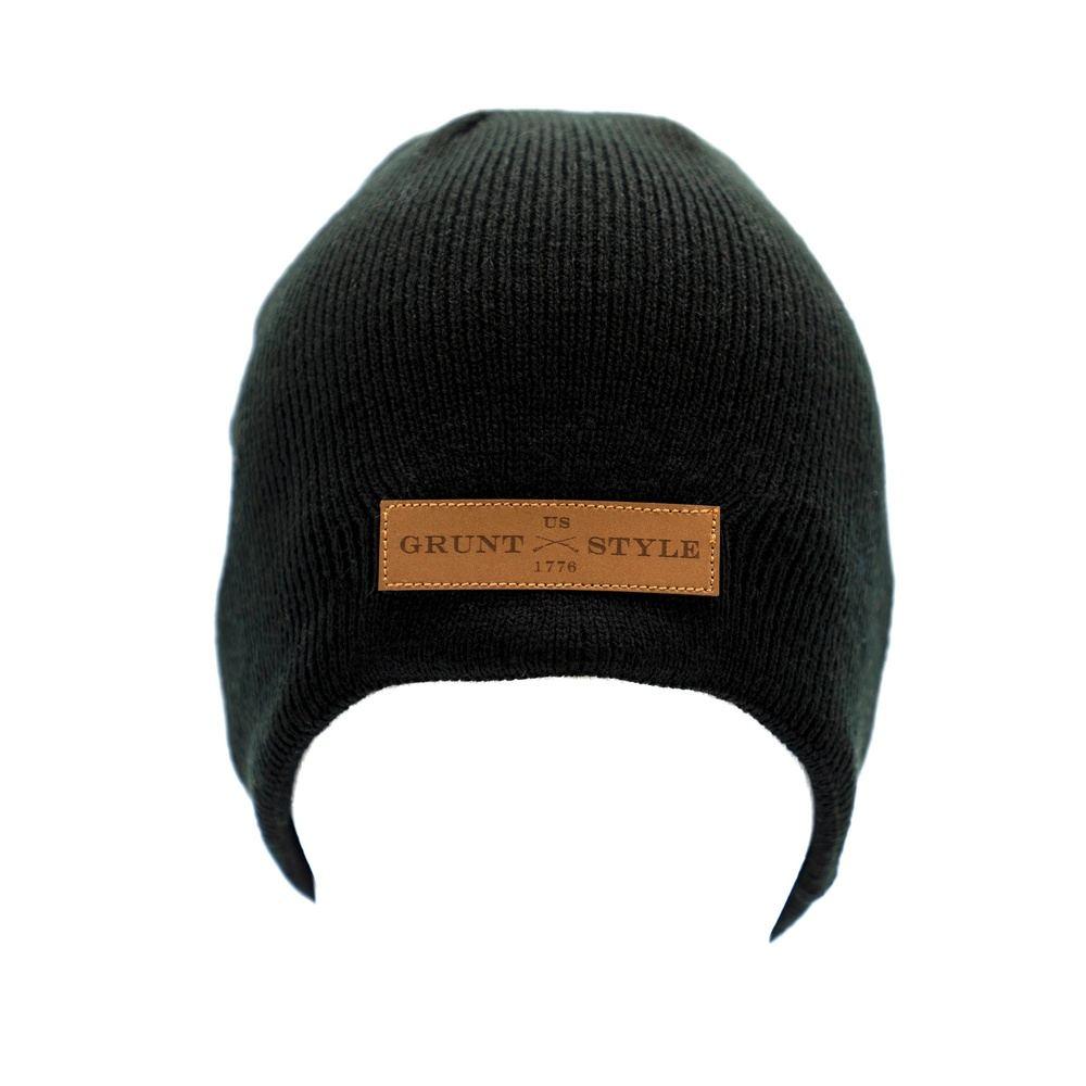 Beanies | Grunt Style Leather Patch - Black – Grunt Style, LLC