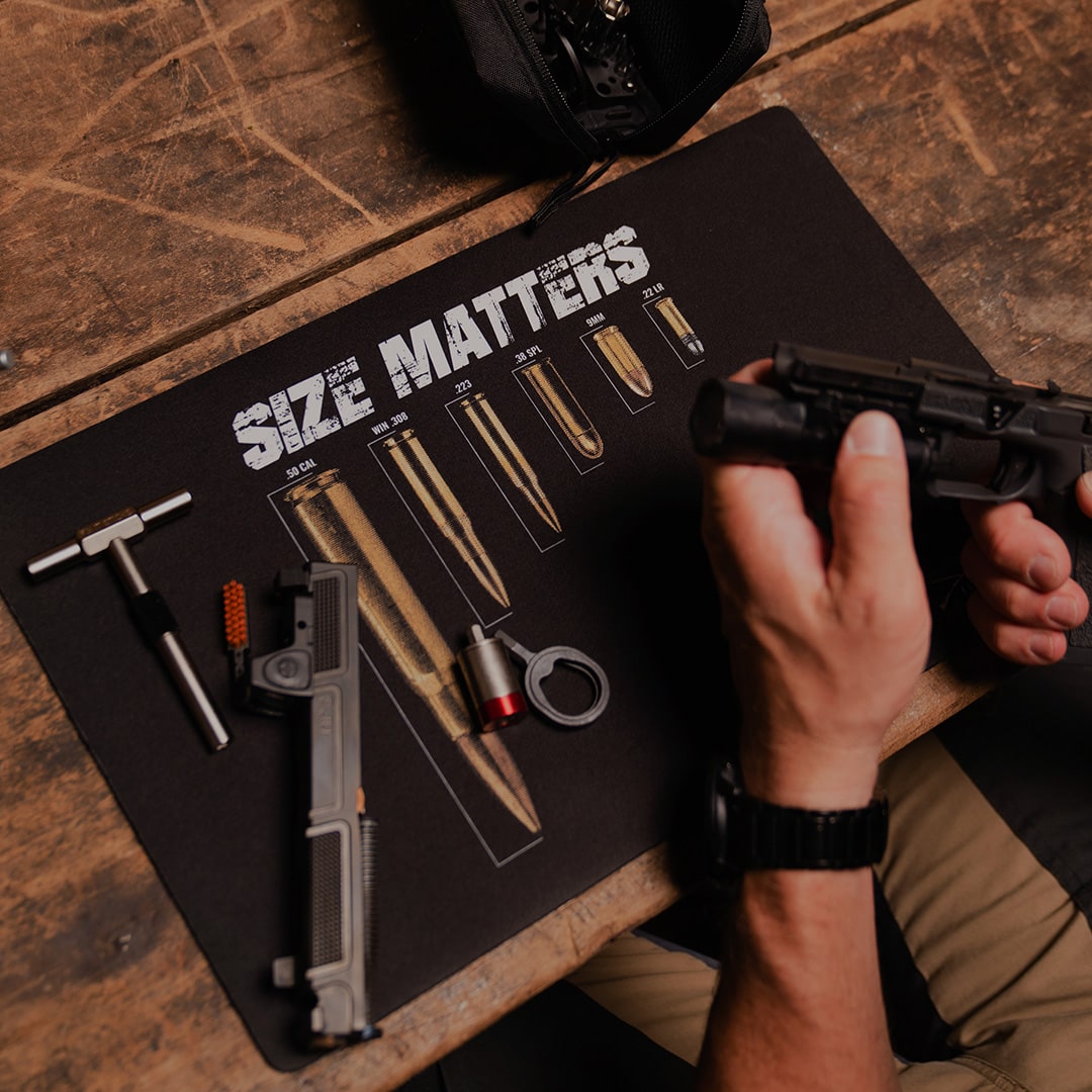 Size Matters Graphic  Gun Cleaning Mat | Grunt Style 
