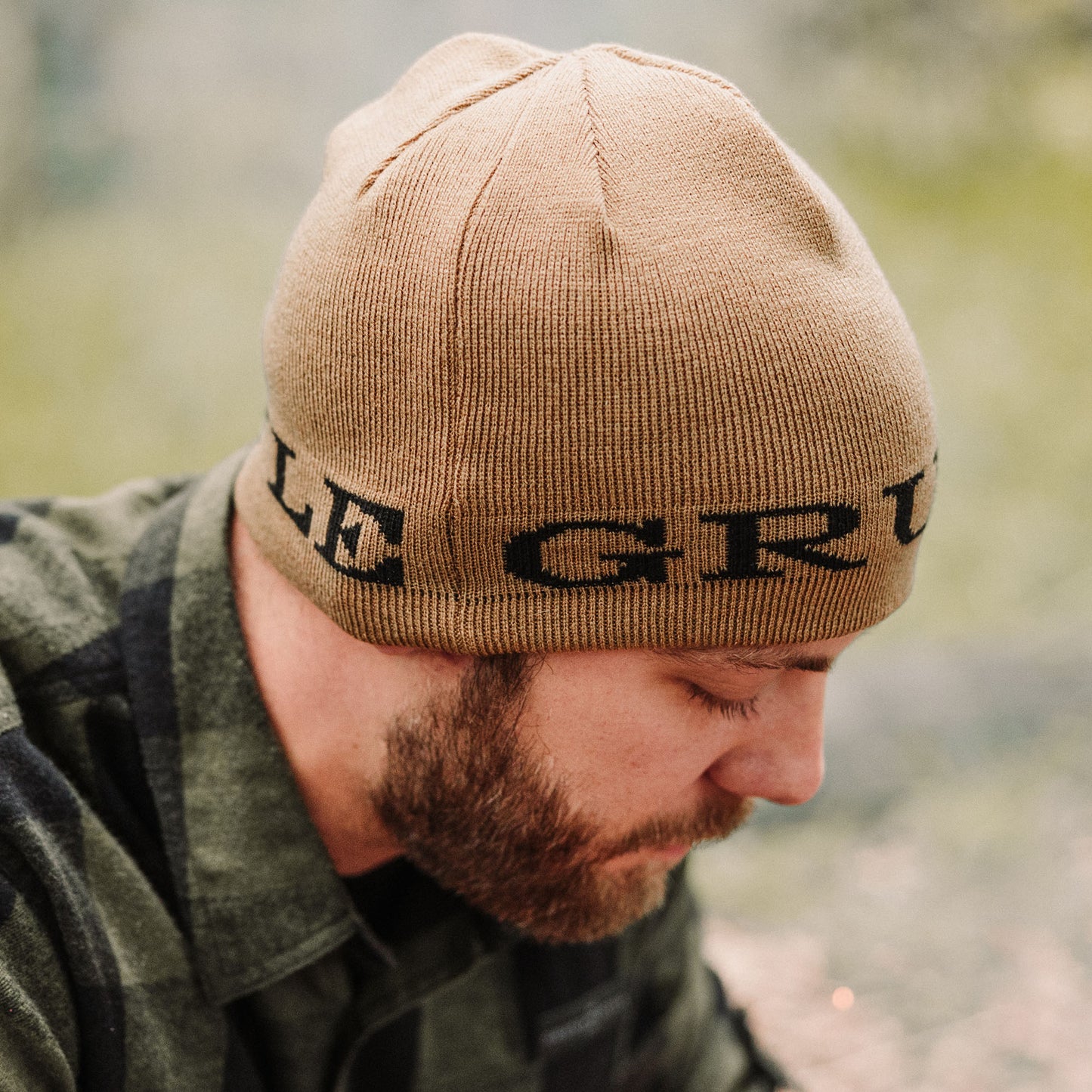 Skull Beanie in Black and Tan | Grunt Style 