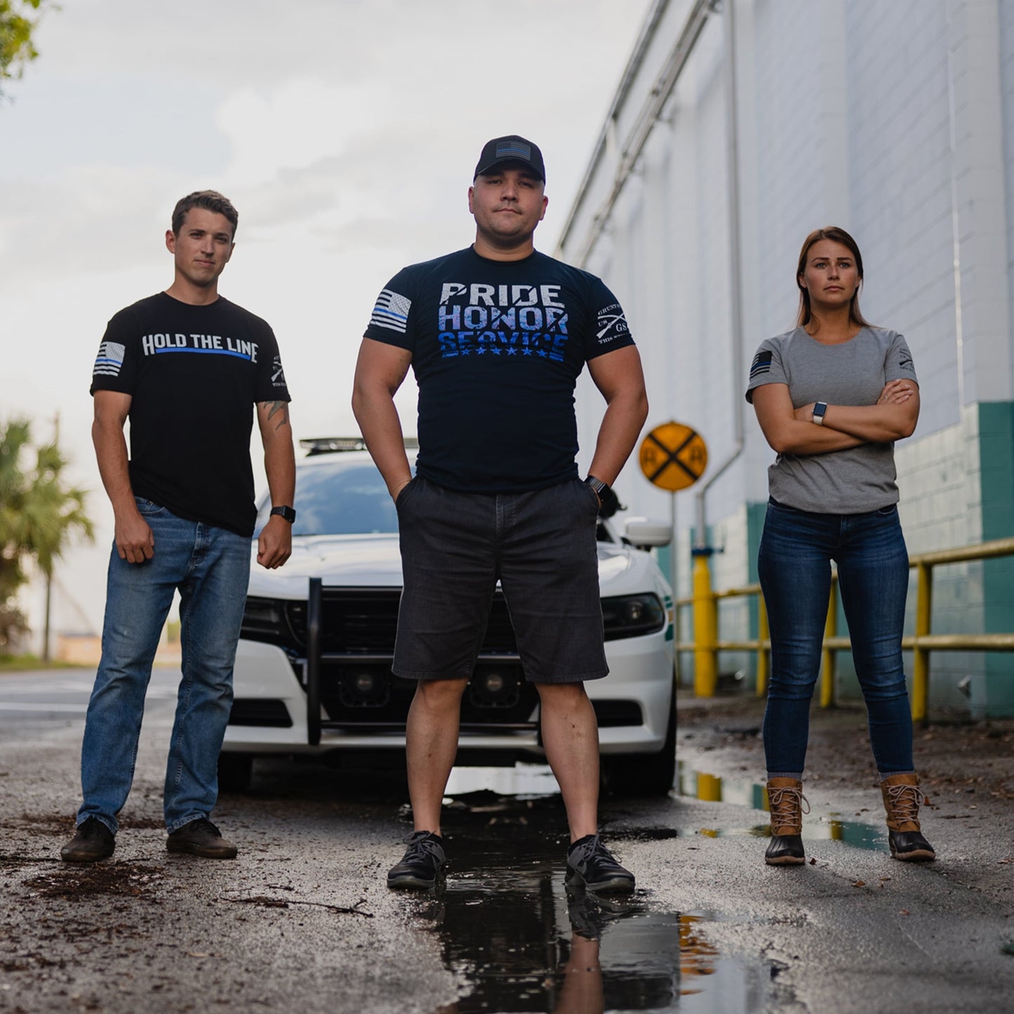 Hold The Line Shirt for Men Police Support | Grunt Style
