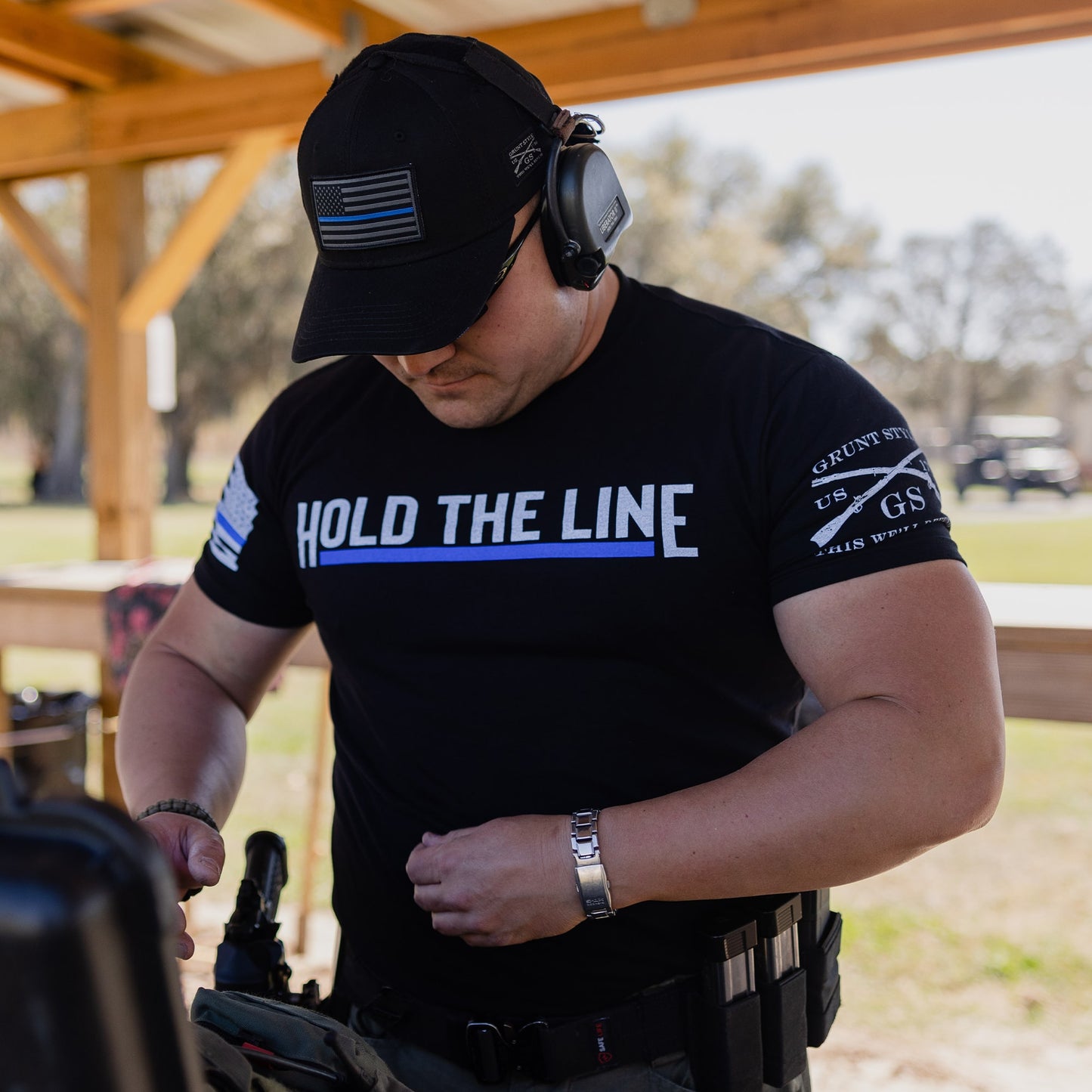 Hold The Line Shirt for Men Police Line | Grunt Style