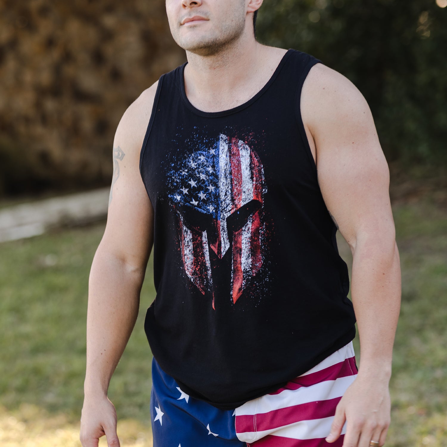 Patriotic Tank Top | American Spartan – Grunt Style, LLC