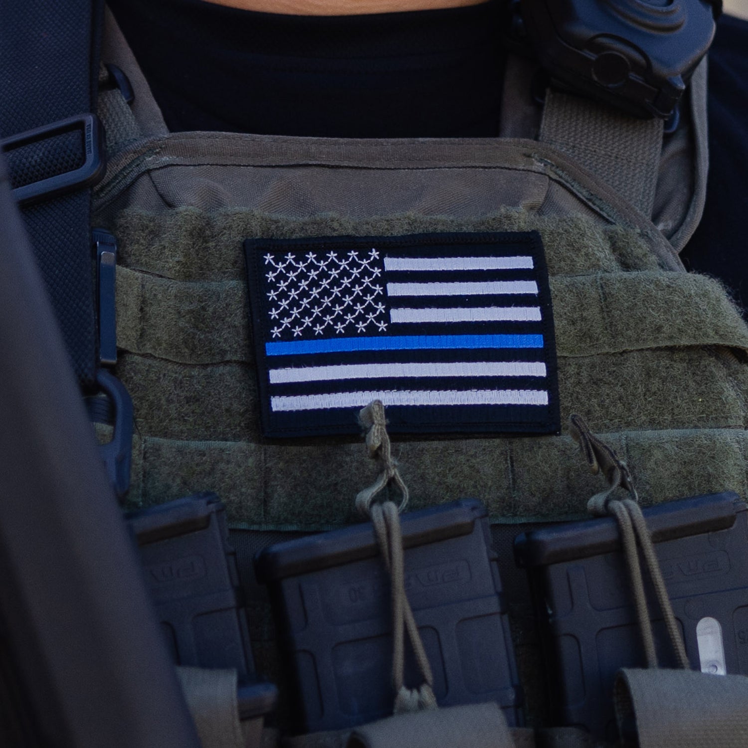 Blue Line Flag Patch Embroidered | Grunt Style 